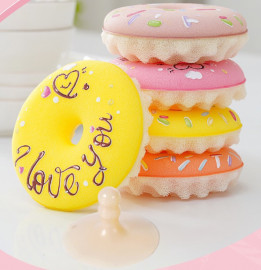 Combo 8 miếng rửa bát donut kèm nút giữ